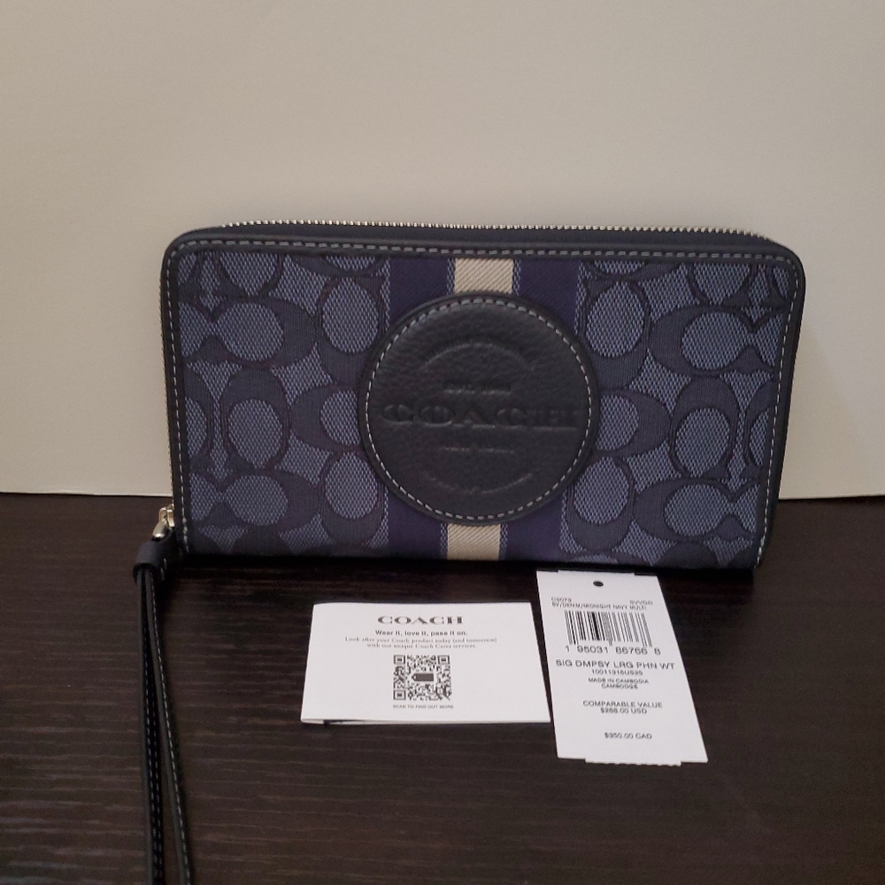 Coach Dempsey Large Phone Wallet In Signature Jacquard Witn Stripe And C… - Picture 5 of 13